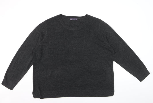 Marks and Spencer Women’s Grey Acrylic Crew Neck Jumper Size 24