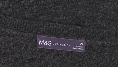 Marks and Spencer Women’s Grey Acrylic Crew Neck Jumper Size 24