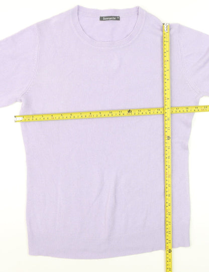 Bonmarché Women Lilac Acrylic Crew Neck Long Sleeve Jumper Size 12
