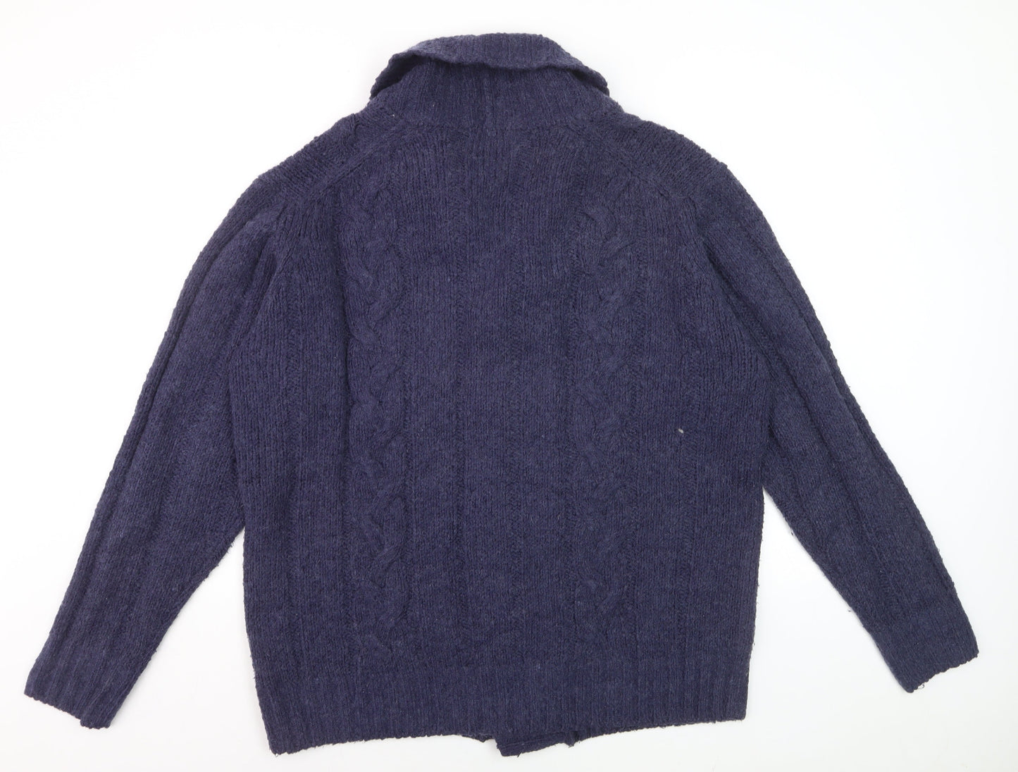 James Pringle Women's Purple Cable Knit Cardigan XL Wool Blend