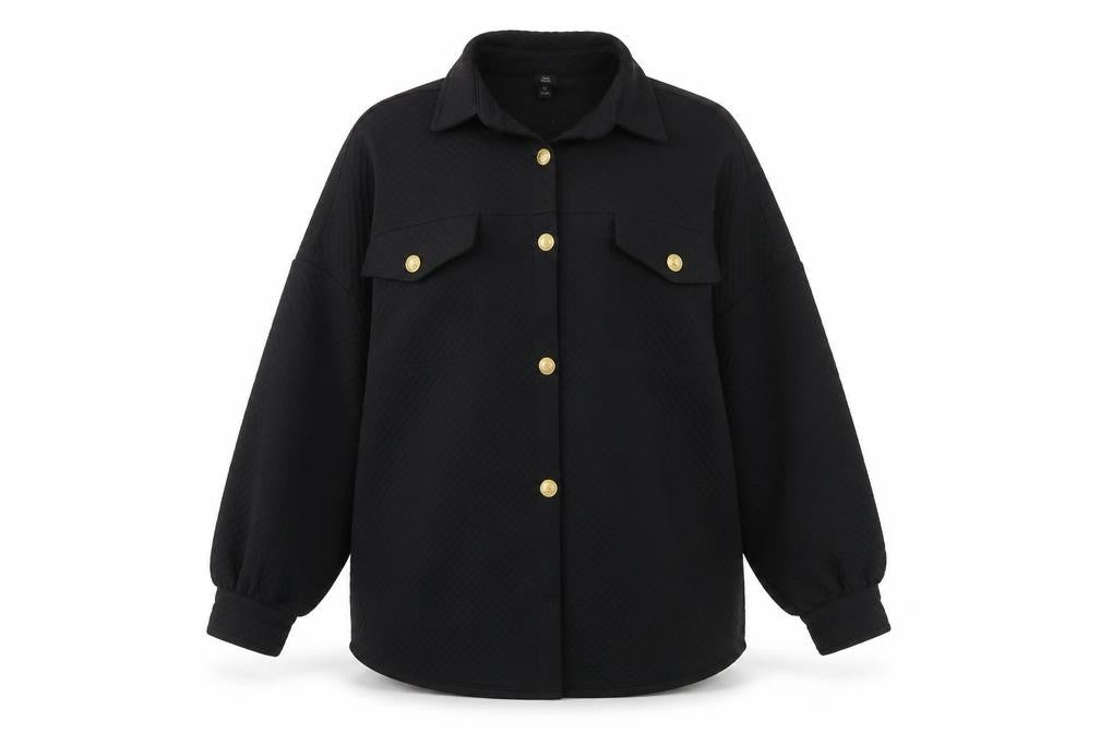 River Island Women's Black Button-Up Long Sleeve Shirt M