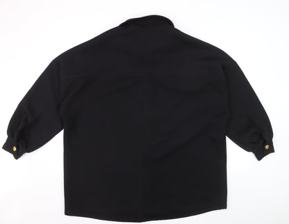 River Island Women's Black Button-Up Long Sleeve Shirt M