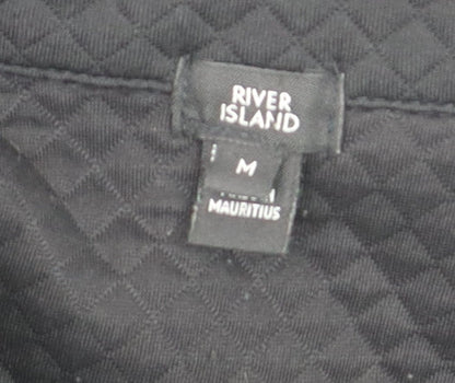 River Island Women's Black Button-Up Long Sleeve Shirt M