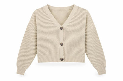 Vero Moda Women Beige Chunky Knit Button Cardigan Size S