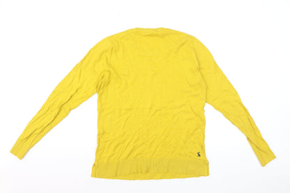 Joules Womens Yellow Dog Embroidered Cotton Jumper UK 10
