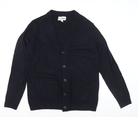 Marks and Spencer Men’s Blue Lambswool Cardigan L Classic Knit