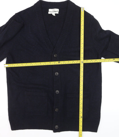 Marks and Spencer Men’s Blue Lambswool Cardigan L Classic Knit
