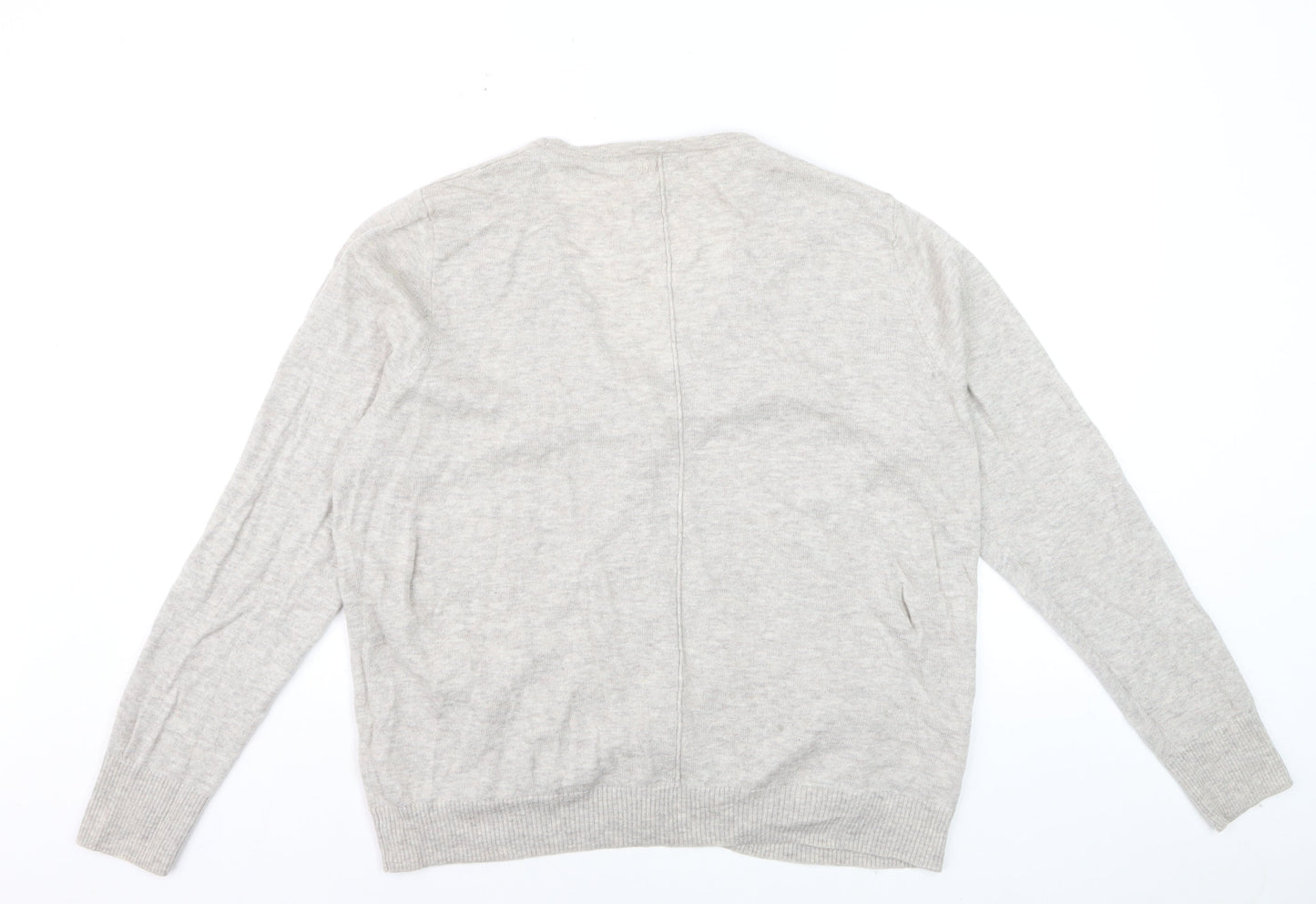Fat Face Women Beige Cardigan Long Sleeve V-Neck Size 20 Jumper