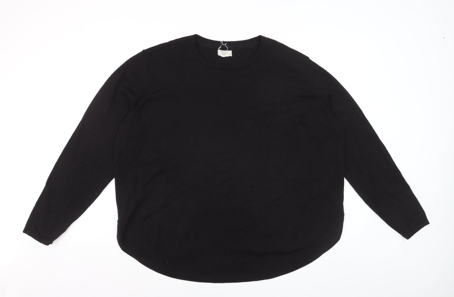 Fat Face Women Black Wool Blend Crew Neck Jumper Size 20