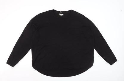 Fat Face Women Black Wool Blend Crew Neck Jumper Size 20