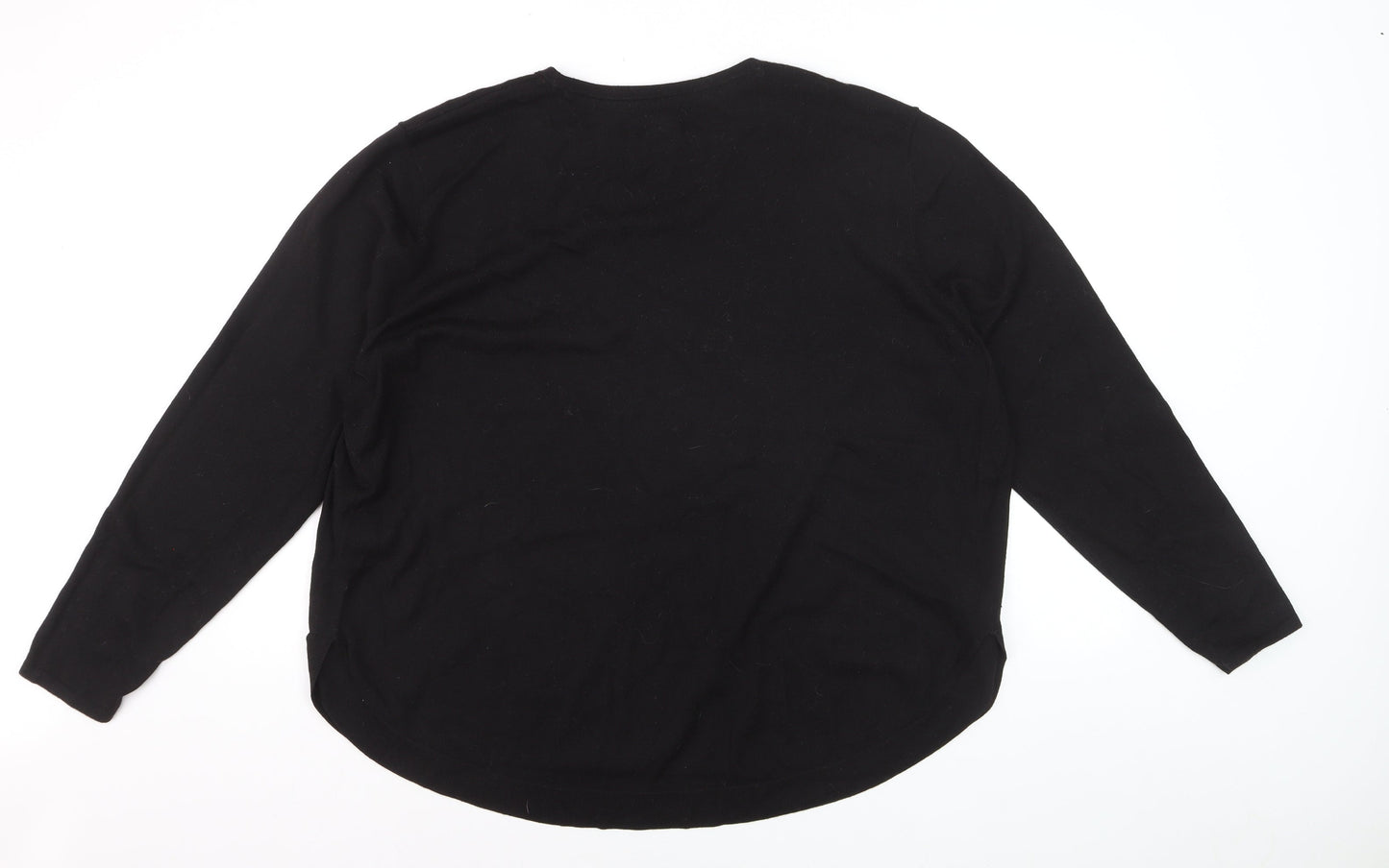 Fat Face Women Black Wool Blend Crew Neck Jumper Size 20