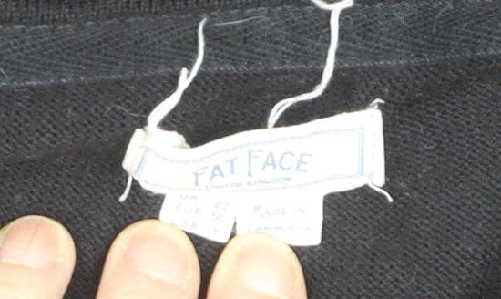 Fat Face Women Black Wool Blend Crew Neck Jumper Size 20