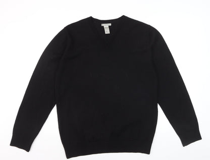 GAP Men’s Black Merino Wool V-Neck Pullover Jumper Size L