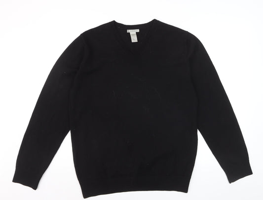 GAP Men’s Black Merino Wool V-Neck Pullover Jumper Size L