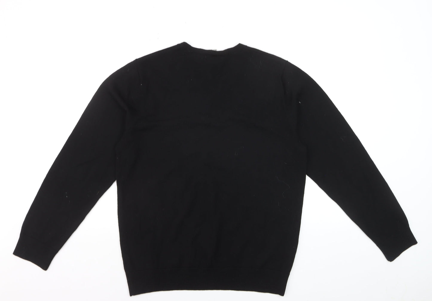 GAP Men’s Black Merino Wool V-Neck Pullover Jumper Size L