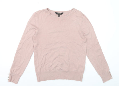 Lipsy Women’s Pink Crew Neck Long Sleeve Pullover Jumper Size 16