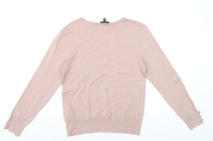 Lipsy Women’s Pink Crew Neck Long Sleeve Pullover Jumper Size 16