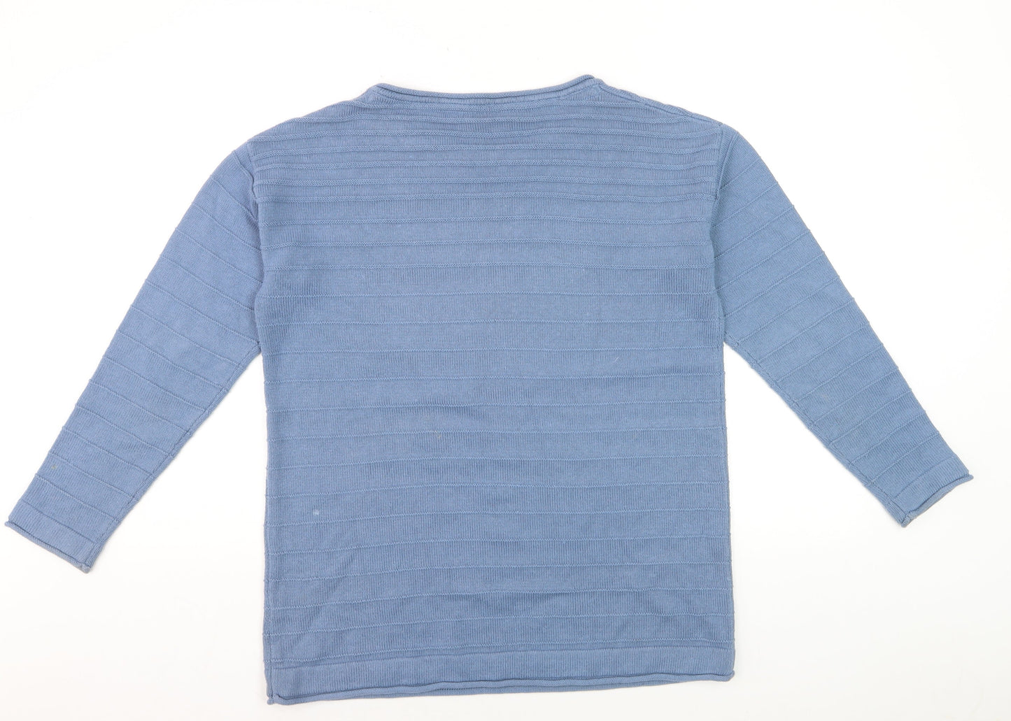 Crew Clothing Company Women's Blue Cotton Blend Jumper Size 14
