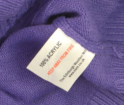 Isle Essentials Women's Purple Cable Knit Jumper Size 14 Regular Fit