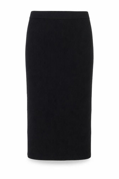 PrettyLittleThing Women’s Black Ribbed Knit High Waist Pencil Skirt Size 10