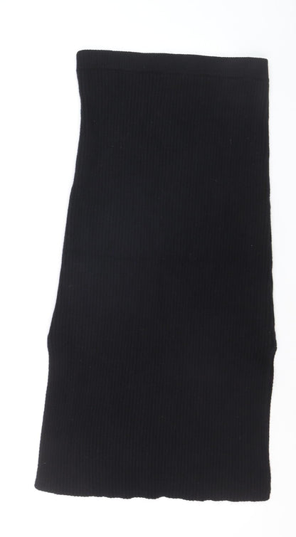 PrettyLittleThing Women’s Black Ribbed Knit High Waist Pencil Skirt Size 10