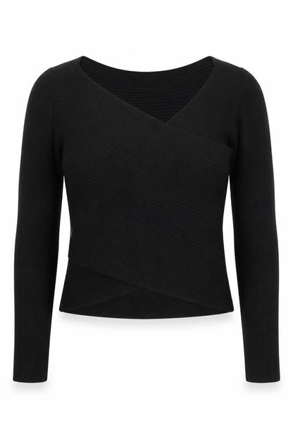 Marks and Spencer Women’s Black V-Neck Rib Knit Jumper Size 18