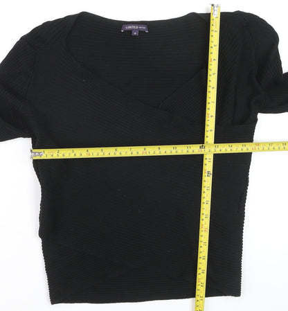 Marks and Spencer Women’s Black V-Neck Rib Knit Jumper Size 18
