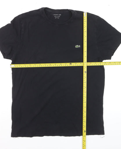 Lacoste Women's Black Cotton Regular Fit T-Shirt Size L
