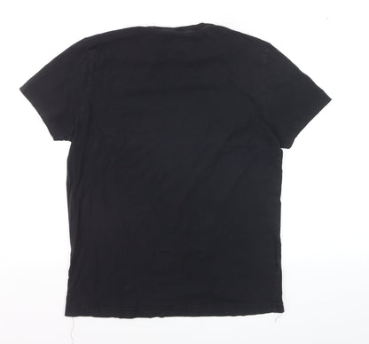 Lacoste Women's Black Cotton Regular Fit T-Shirt Size L