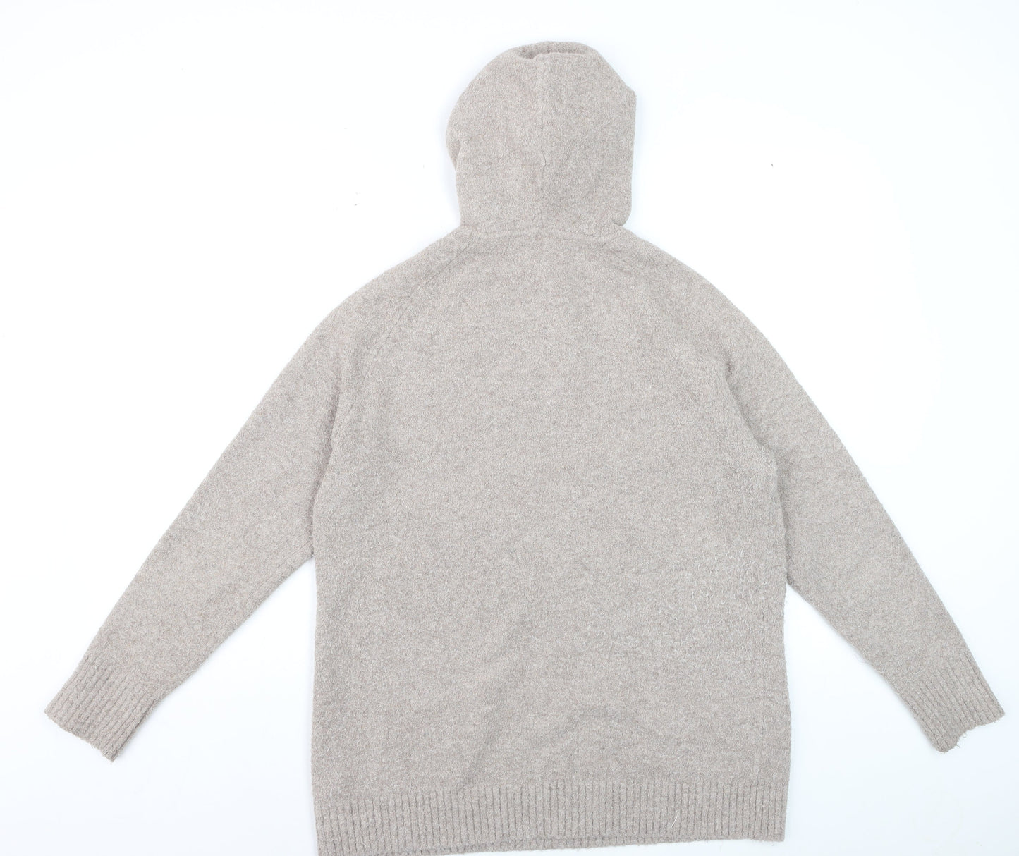 Marks and Spencer Goodmove Women Beige Hooded Pullover Jumper M