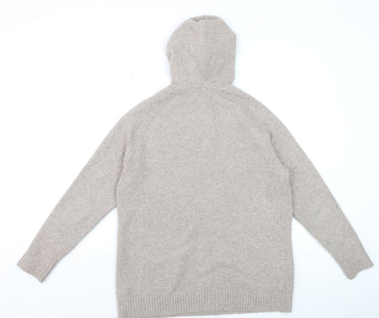 Marks and Spencer Goodmove Women Beige Hooded Pullover Jumper M