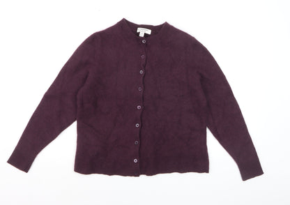 Marks and Spencer Autograph Women Purple Cashmere Cardigan Size 16