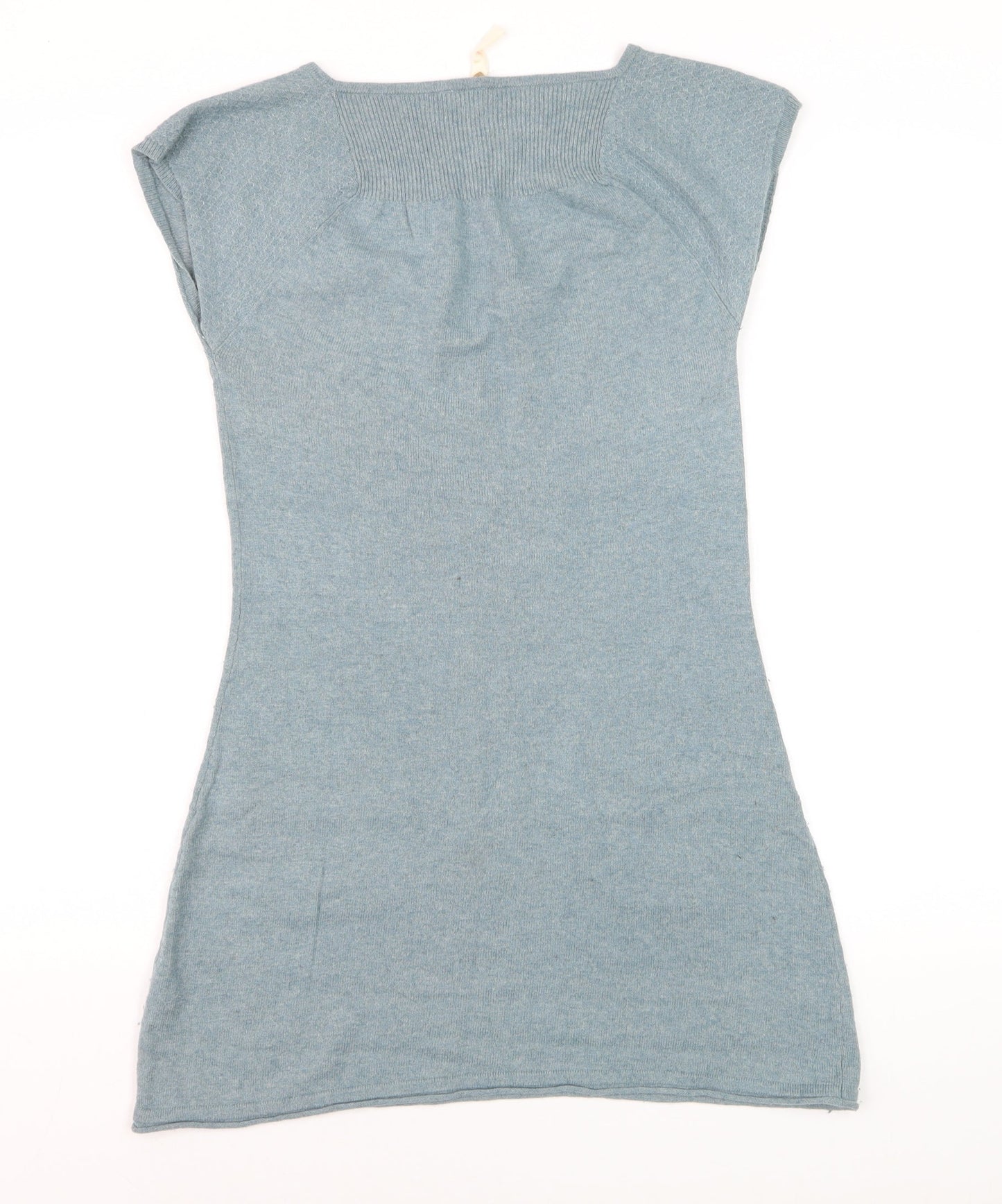 White Stuff Women's Blue Tunic Jumper Size 10 Scoop Neck Knit