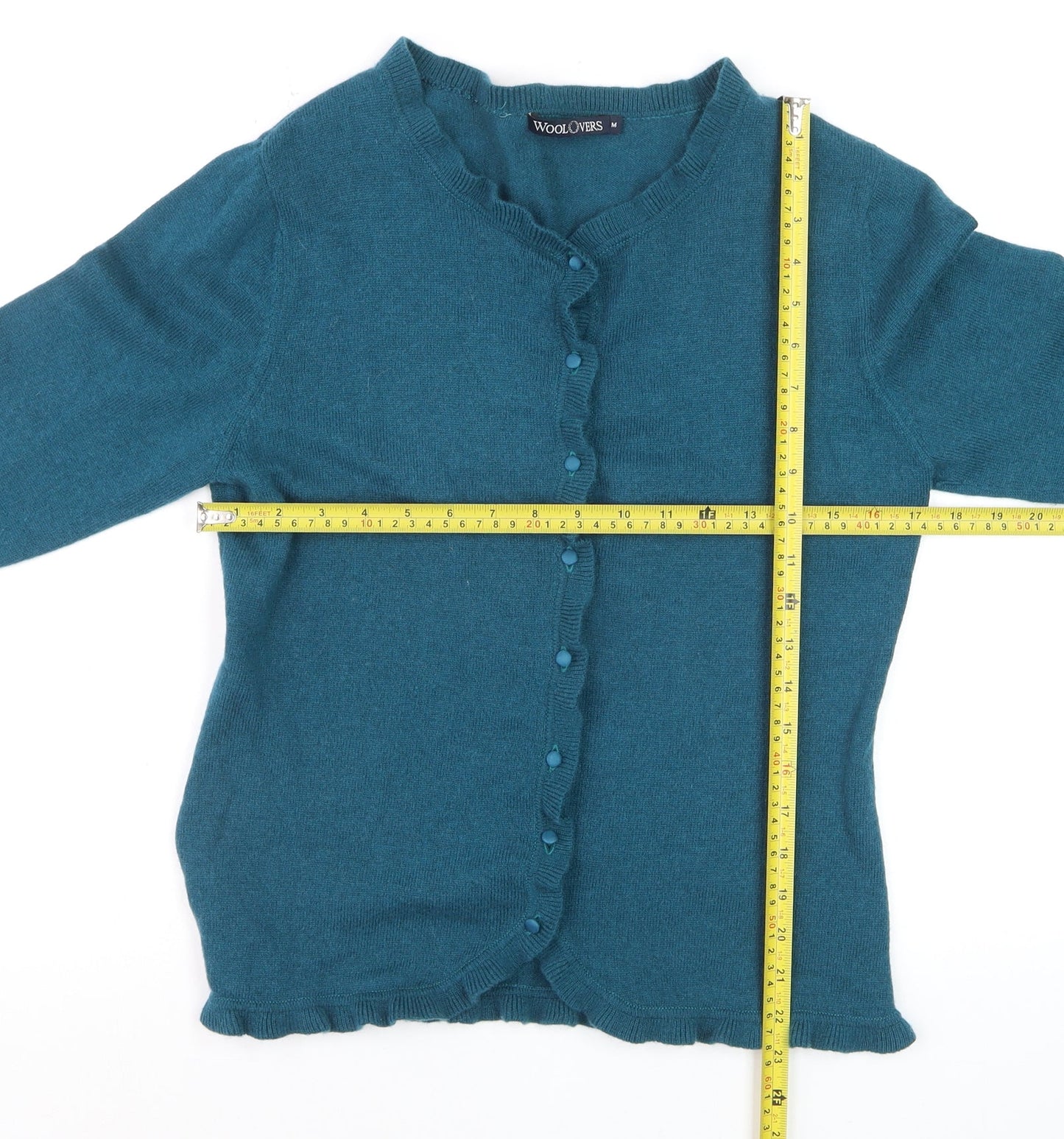 WoolOvers Women's Blue Cashmere Merino Wool Cardigan M