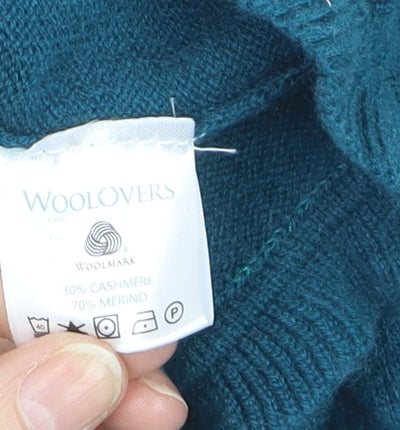 WoolOvers Women's Blue Cashmere Merino Wool Cardigan M