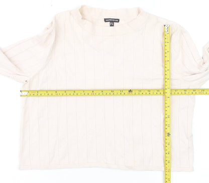 Warehouse Women Ivory Size 14 Mock Neck Long Sleeve Pullover Jumper