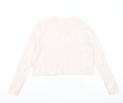 Warehouse Women Ivory Size 14 Mock Neck Long Sleeve Pullover Jumper