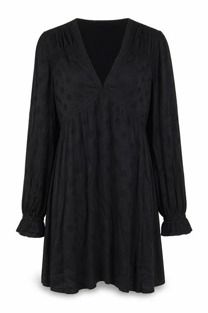 Nobody's Child Women's Black Polka Dot Wrap Mini Dress Size 10