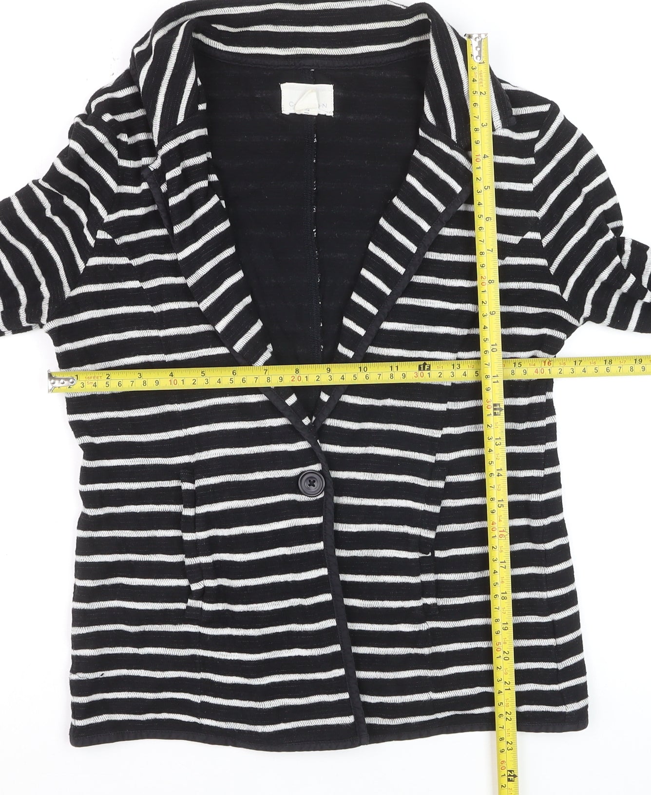 Caslon Women’s Black Striped Knit Blazer Size S Single-Breasted