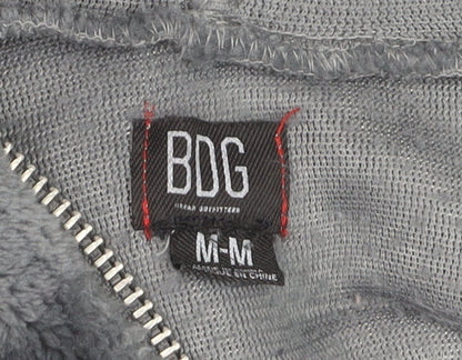 BDG Women’s Grey Cropped Fleece Hoodie Jacket Size M