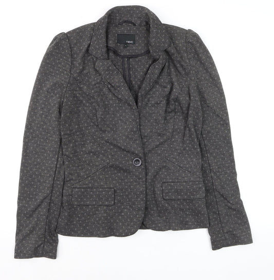 Next Women's Grey Tailored Blazer Jacket Size 10 Slim Fit