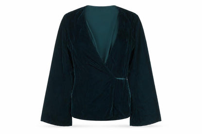 ASOS Women’s Green Velvet Wrap Blouse UK 10 Long Sleeve