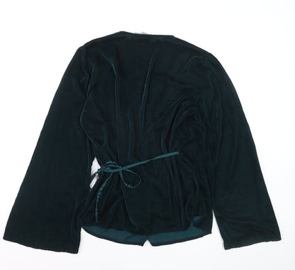 ASOS Women’s Green Velvet Wrap Blouse UK 10 Long Sleeve