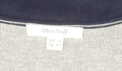 White Stuff Women's Blue V-Neck Knit Sweater Dress Size 14