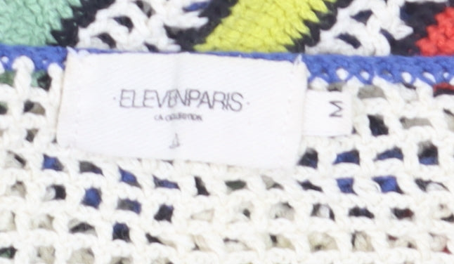 Eleven Paris Women’s Multicoloured Crochet Knit Pullover Jumper Size M