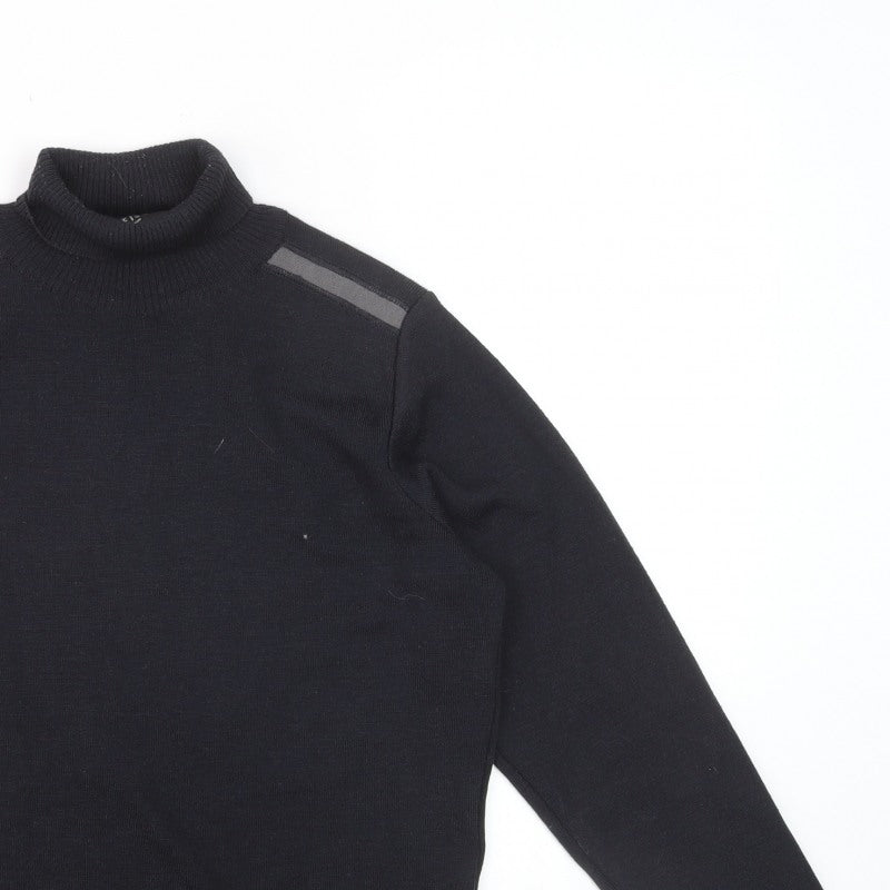 Reiss Men's Black Roll Neck Slim Fit Knit Jumper Size S