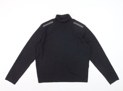 Reiss Men's Black Roll Neck Slim Fit Knit Jumper Size S