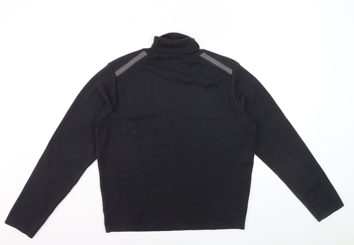Reiss Men's Black Roll Neck Slim Fit Knit Jumper Size S