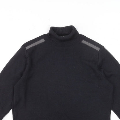 Reiss Men's Black Roll Neck Slim Fit Knit Jumper Size S