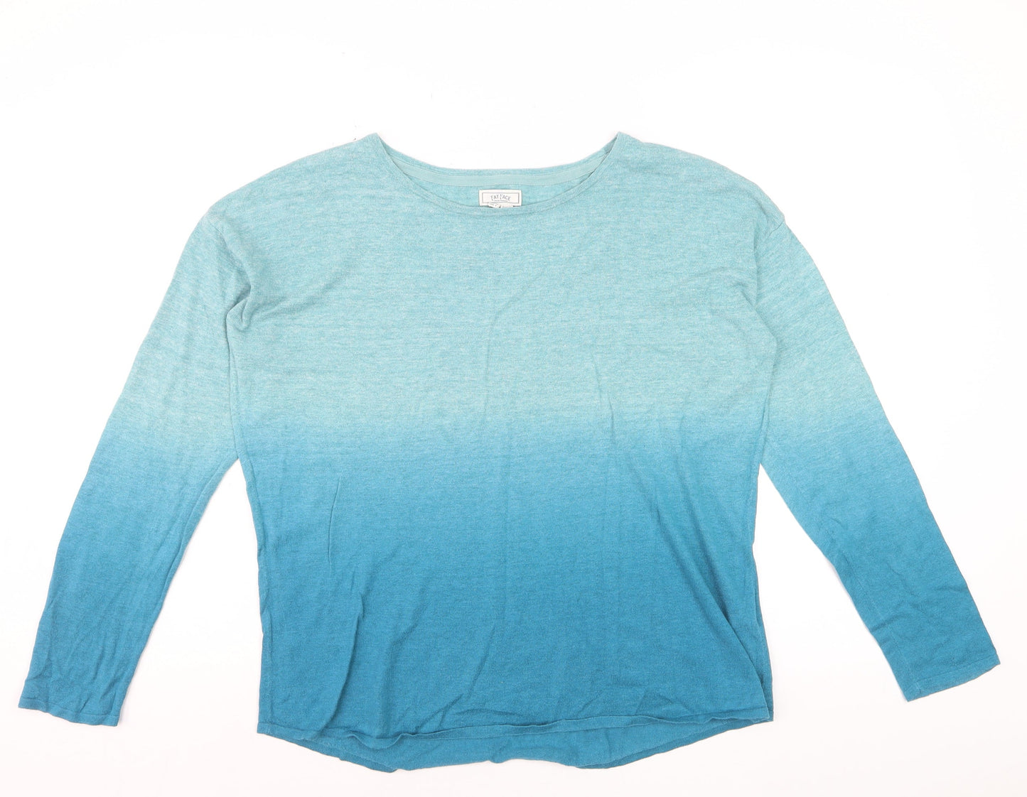 Fat Face Womens Blue Long Sleeve Cotton Jersey T-Shirt Size 12